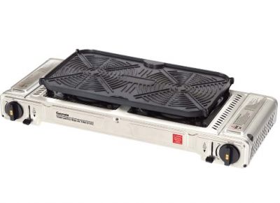 GASMATE Travelmate II Deluxe Twin Stove with hotplate