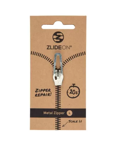 Zlide On Zipper Repair Metal Zipper L: (W) 5.70 mm - 10.0 mm, (H) 2.40 mm - 2.6 mm