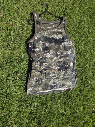 HUNTECH Mens Singlet Green Camo XL