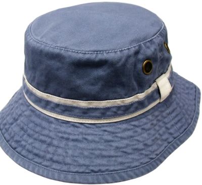 AVENEL 21027 Cotton Twill Washed Bucket Hat - Blue/Putty