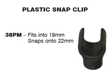 SUPEX Plastic Clip fits into 19mm and snaps onto 22mm tube
