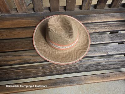 AVENEL 61756 Natural Fibre Braided Summer Fedora - Coral