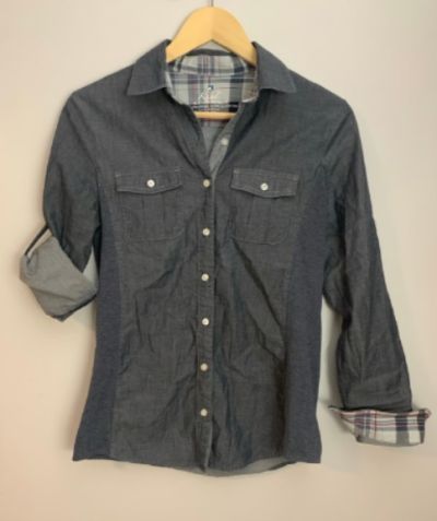 KUHL Womens Kiley LS Shirt - Vintage Indigo and Sail Blue
