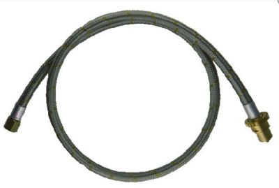 APH1238 Gas Hose - Male Bayonet  x 3/8 SAE Female Flare Nut 1200 mm long Braided Stainless Steel. Nat Gas or LPG
