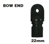 Bow End for tent pole 22mm plastic tube