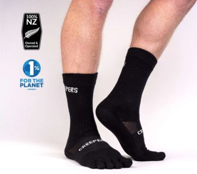 CREEPERS Crew 2 Merino Toe Socks - Black