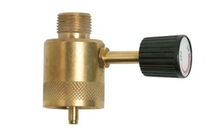 GASMATE Adaptor to convert a 1 inch 20 UNEF to a BSP LH outlet
