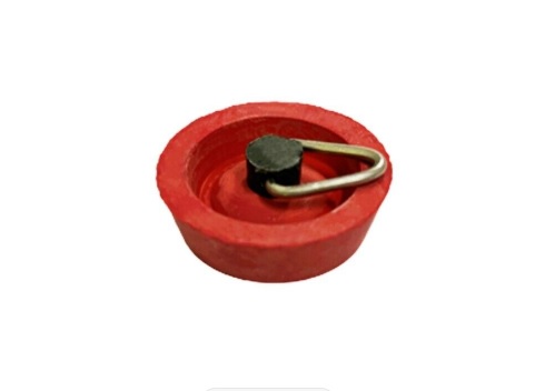 SUPEX Caravan Rubber Sink Plug 25mm Red With Chain Hook