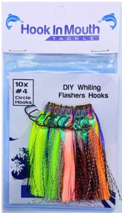 HOOK IN MOUTH DIY Whiting Flashers Hooks 10 x#4 (Long Version)