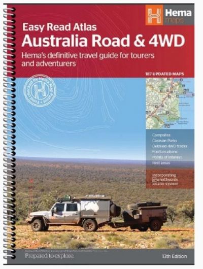 HEMA Easy Read Atlas Australia Road & 4WD Spiral Bound Ed13
