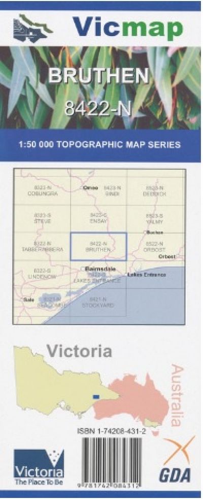 VICMAP Bruthen 8422N 1:50,000 Topographic Map